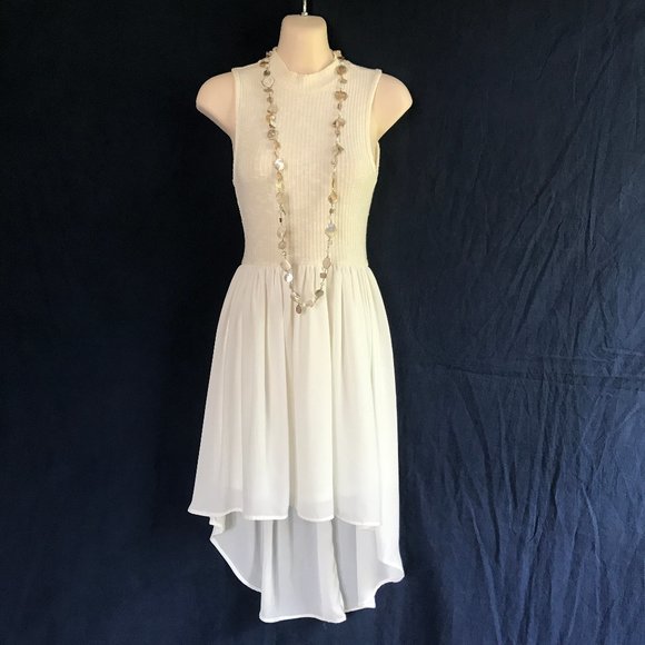 finn & clover Dresses & Skirts - Sleeveless Ivory High-Low Dress – Sz M